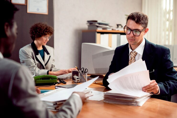 Car accident victim receiving legal advice from a personal injury attorney