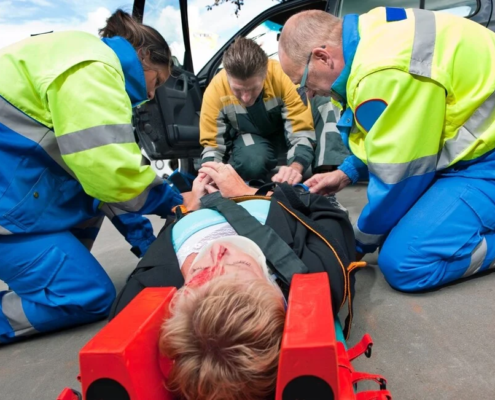 Accident Attorneys discussing case strategy with injured client to maximize compensation"