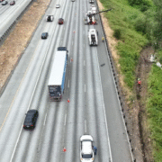 Semi-Truck Carrying Soda Crashes Off I-5 in Federal Way