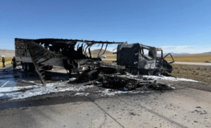 Semi-Truck Rear-End Collision Sparks Fire on I-84 Near Tremonton